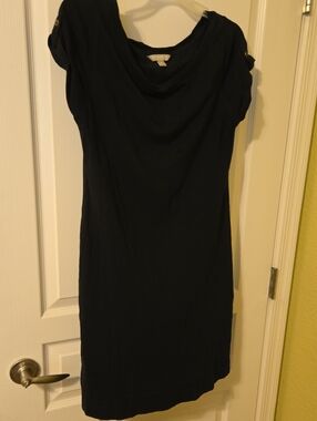 Banana Republic Black Cowl Neck Midi Dress